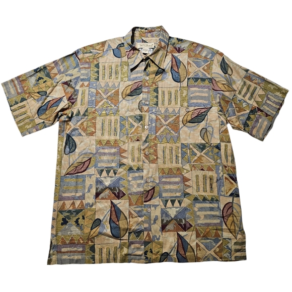 Tori Richard Mens Medium Honolulu Patchwork Aloha Hawaiian Shirt - Picture 1 of 7